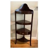 Corner Shelf with Drawer in Dark Wood Finish