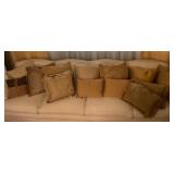 13 Decorative Accent Pillows in Coordinated Tones