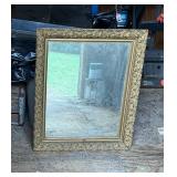 Ornate Framed Wall Mirror with Gold-Tone Detailing