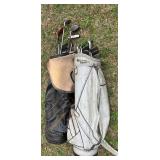 Two Bags of Golf Clubs by Various Makers