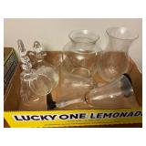 Glassware Including Etched Glasses, Vases, and Dec