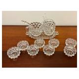 Fostoria Glass Condiment Serving Set Salts & Spoon