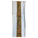 Vintage Needlepoint Bell Pull with Floral Design,