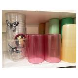 Plastic Drinking Glasses and Embroidered Acrylic T