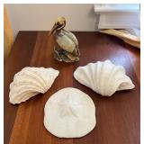 Brown Pelican Figurine by Andrea and Three Decorat