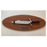Reproduction Bowie Knife by Carvel Hall on Wooden