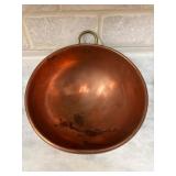 Copper Mixing Bowl with Brass Ring Handle