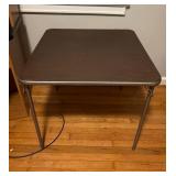 Brown Square Folding Table with Metal Legs, 30 x 3