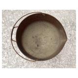 Rustic Cast Iron Three-Legged Pot with Handle