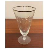 Glass Goblets with Silver Trim