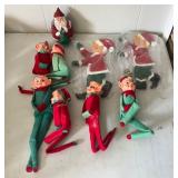 Vintage Christmas Elf and Santa Decorations