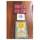 Decorative Ceramic Tiles Featuring Various Illustr