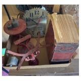 Lot with Antique Scale, Sears Roebuck Shop Clock,