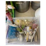 Plastic Storage Bin With Mixed Household & Decor I