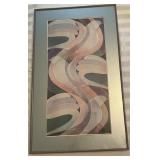 Framed Abstract Artwork, 19.5´´ x 32.5´´