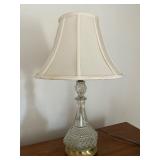 Table Lamp with Glass Body and Fabric Shade