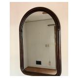 Rectangular Mirror with Arched Top in Wooden Frame