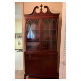 Mahogany China Cabinet With Glass Doors and Decora