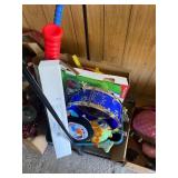 Toy Lot Including Drum, Play Tunnel, and Sports Se