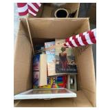 Box Lot With Books, Flags, and Stationery Items