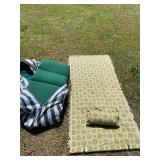 Two Outdoor Chair Cushions and a Hammock with Pill
