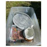 Miscellaneous Items Including Glass Dishes and Pla