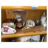 Shelf Lot with Decorative Items and Books