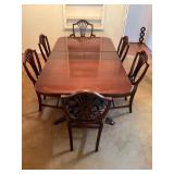 Mahogany Dining Table With Six Shield Back Chairs