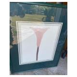 Framed Painting of a Calla Lily with Artist Signat