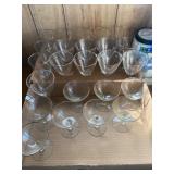 16 Clear Glasses, Including 8 Small Glasses