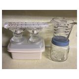 Household Items Including Pyrex Measuring Cup and