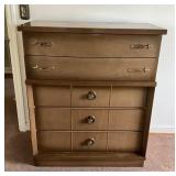 Mid-Century Wooden Chest of Drawers, 43" Tall, 36"