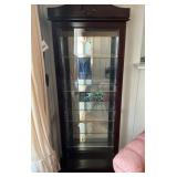 Tall Glass-Front Display Cabinet with Wooden Frame