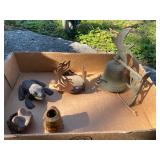 Decorative Metal and Ceramic Items Including Frog