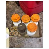 White Milk Glass Jars and Glass Storage Containers