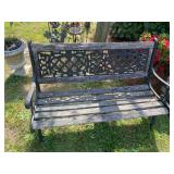 Outdoor Bench with Cast Iron and Wooden Slats