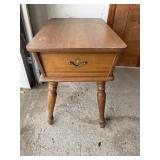 Mersman Wooden Side Table with Single Drawer and B