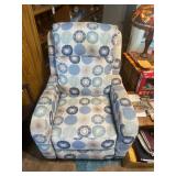 Electric Recliner Chair with Blue Patterned Uphols