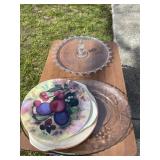 Glassware and Decorative Plates Including Cake Sta