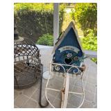 Decorative Birdcage and Cottage-Style Birdhouse on