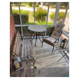 Outdoor Patio Furniture Set with Bench, Table, Cha