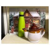 Stoneware Teapot, Bald Head Island Water Bottle, a