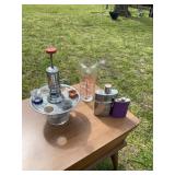 Vintage Barware Lot with Cocktail Press, Measuring