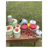 Decorative Kitchen Canisters With Fruit Motifs