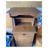 Wooden Bar Cart on Wheels with Storage Features