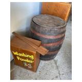 Wooden Barrel and Washing Powder Storage Bin with