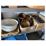 Shelf Lot of Assorted Cooking Ware Including Bowls