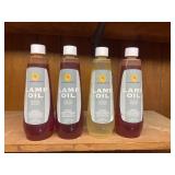 Four Lamplight Lamp Oil Bottles in Assorted Colors