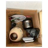 Box Lot with Small Kitchen Appliances and Decor