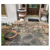 Four Outdoor Planters in Mixed Styles and Material